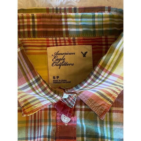 American Eagle Outfitters SZ S/P Woman’s JR Button Down Plaid Top - Picture 4 of 10